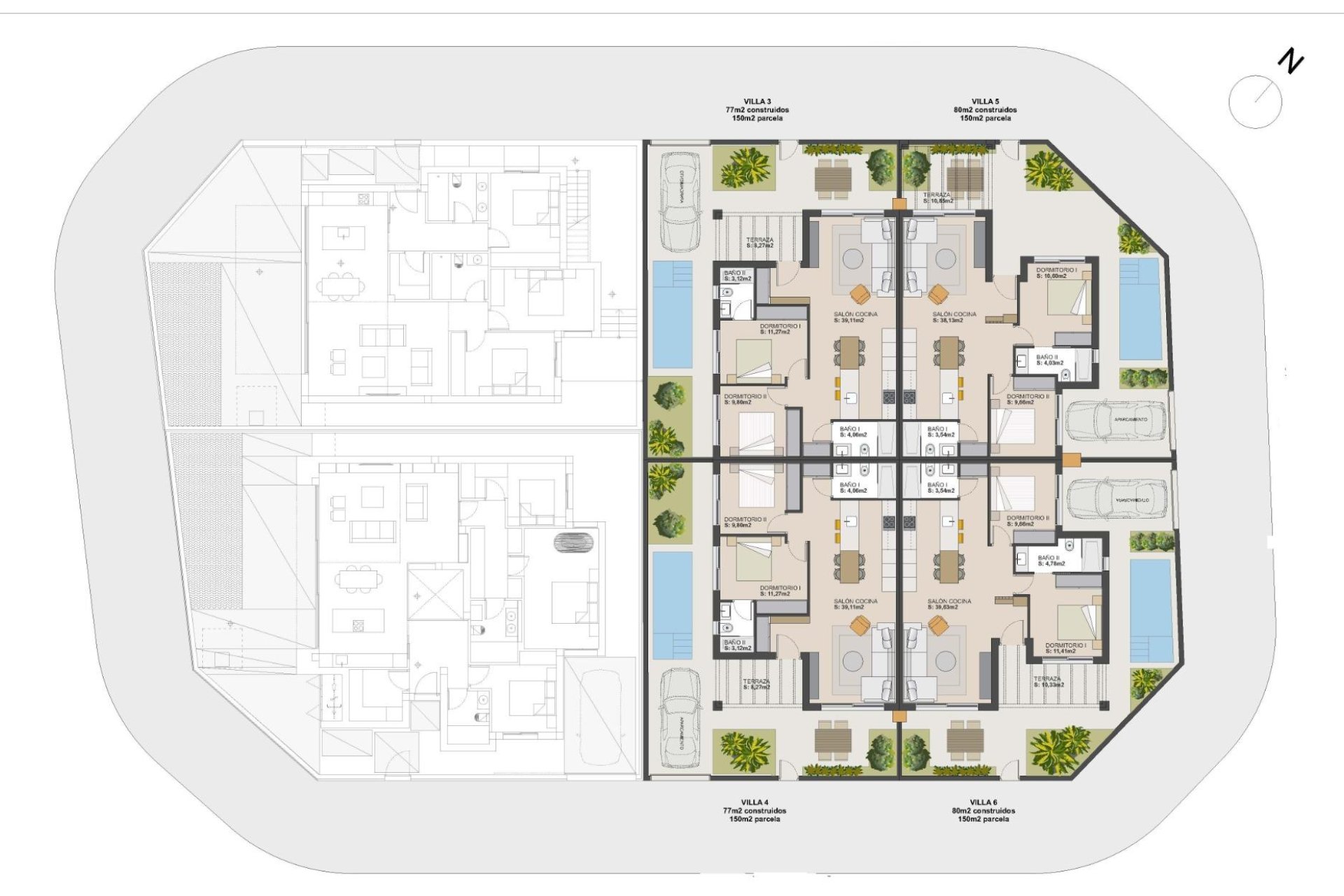 Nieuwbouw Woningen - Vier woningen in één blok - Torre Pacheco - El Alba