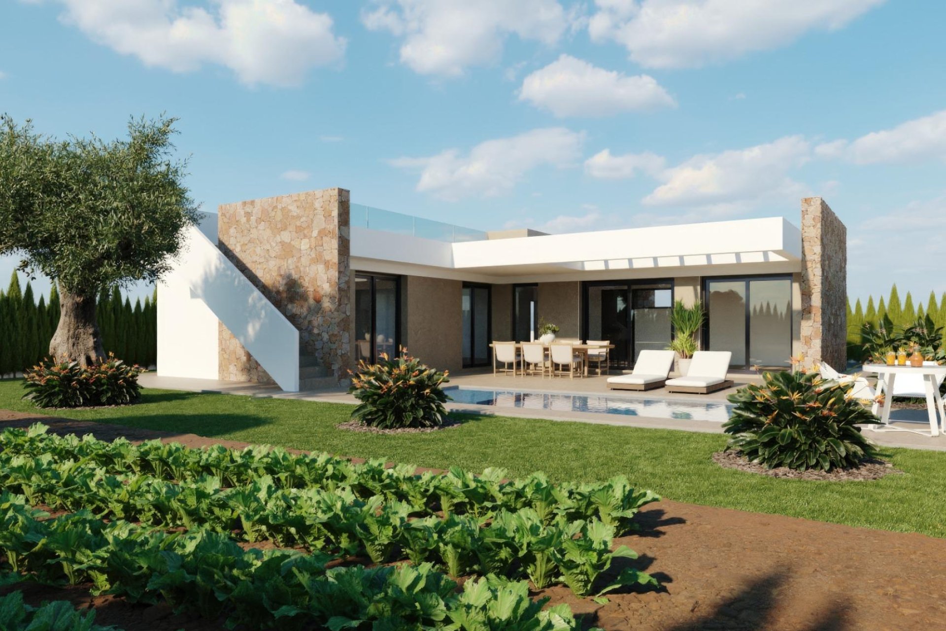 Obra nueva - Villa - Fuente Álamo - Hacienda del Alamo