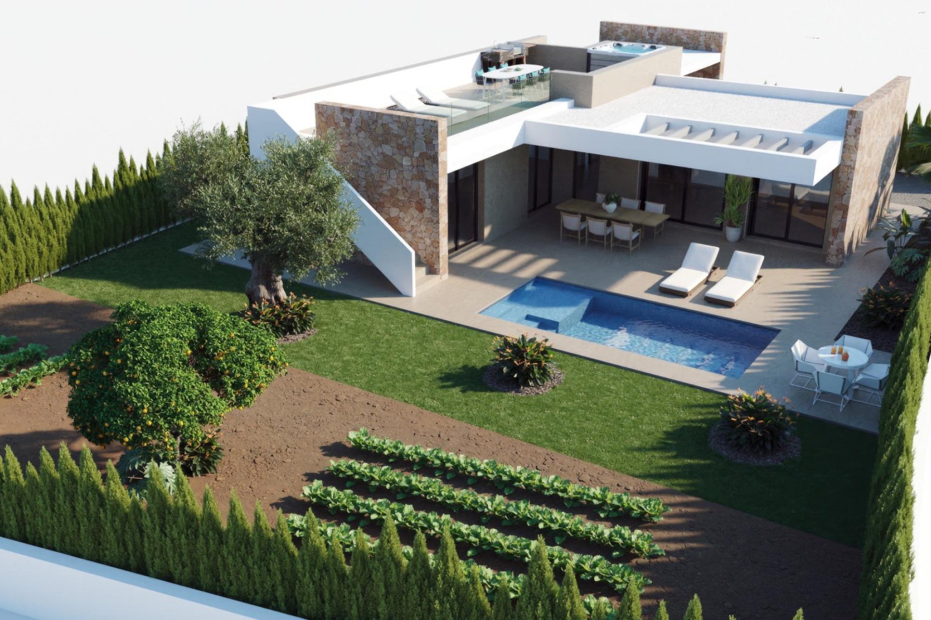 Obra nueva - Villa - Fuente Álamo - Hacienda del Alamo