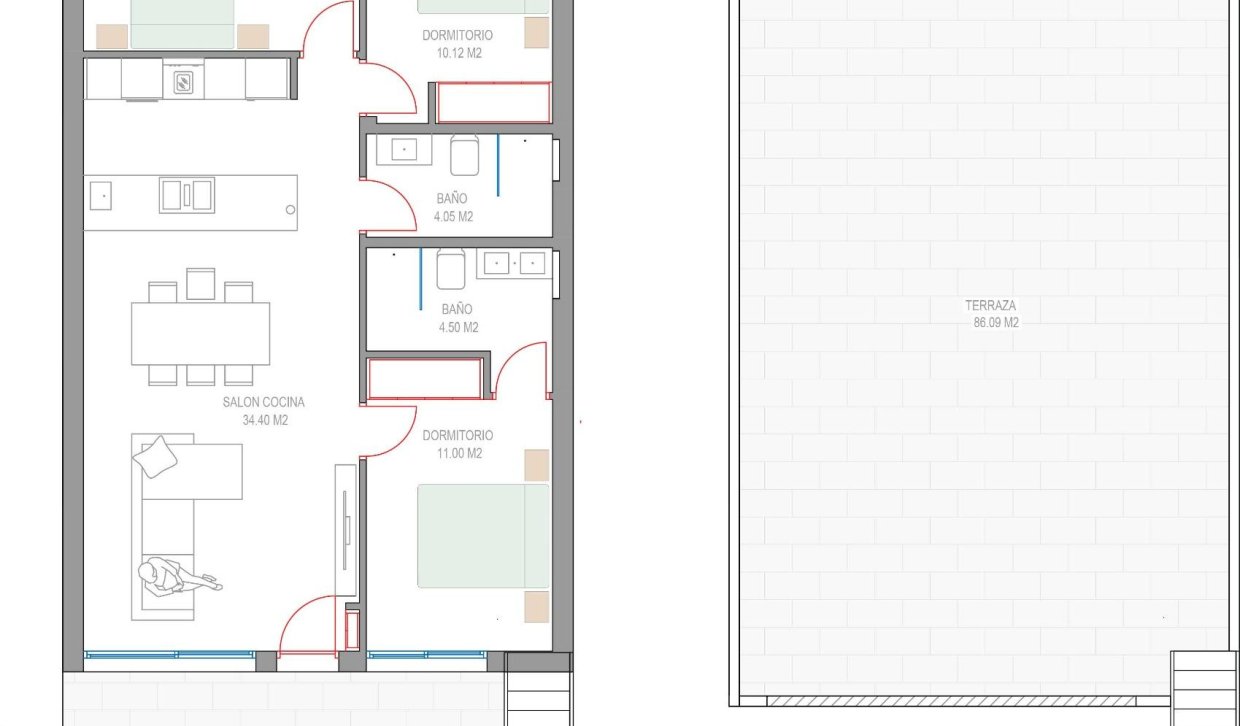 New Build - Top Floor Bungalow - Pilar de la Horadada - Parque del Mediterraneo